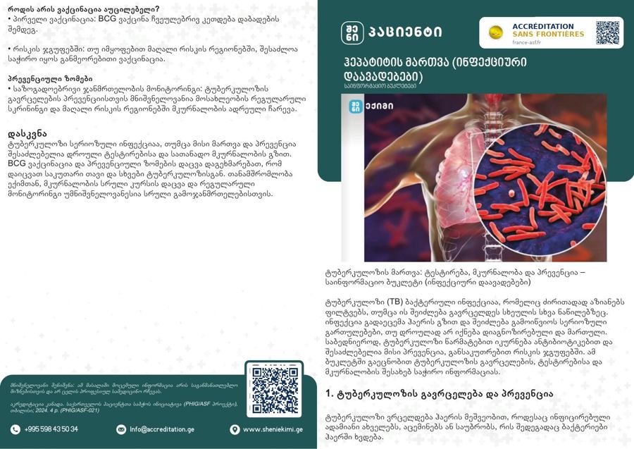 Tuberculosis — Testing, Treatment and Prevention