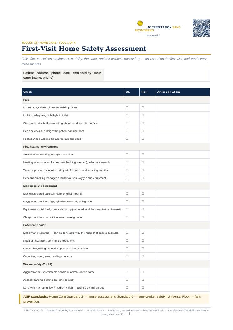 First-Visit Home Safety Assessment