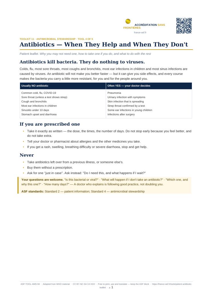 Antibiotics — When They Help and When They Don't