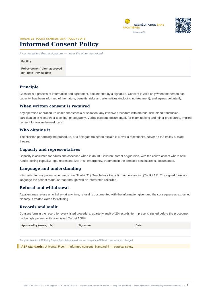 Informed Consent Policy