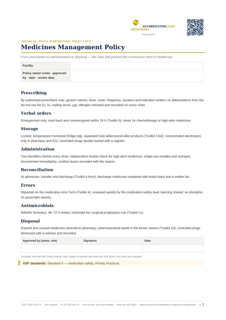 Medicines Management Policy