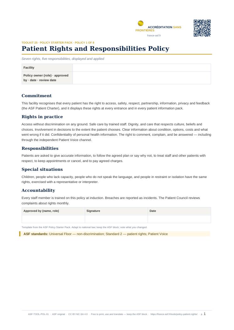 Patient Rights and Responsibilities Policy