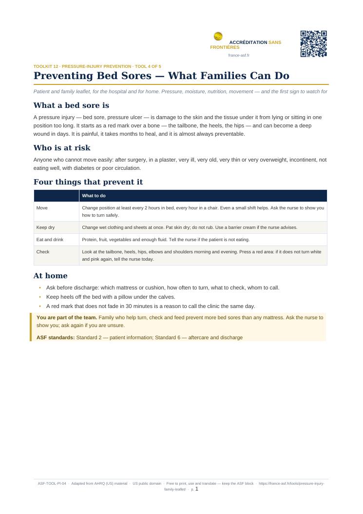 Preventing Bed Sores — What Families Can Do