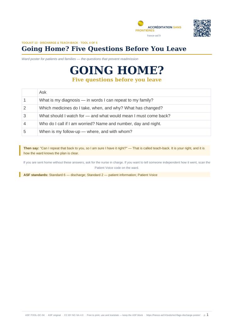 Going Home? Five Questions Before You Leave