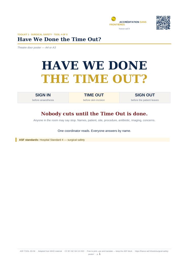 Have We Done the Time Out?