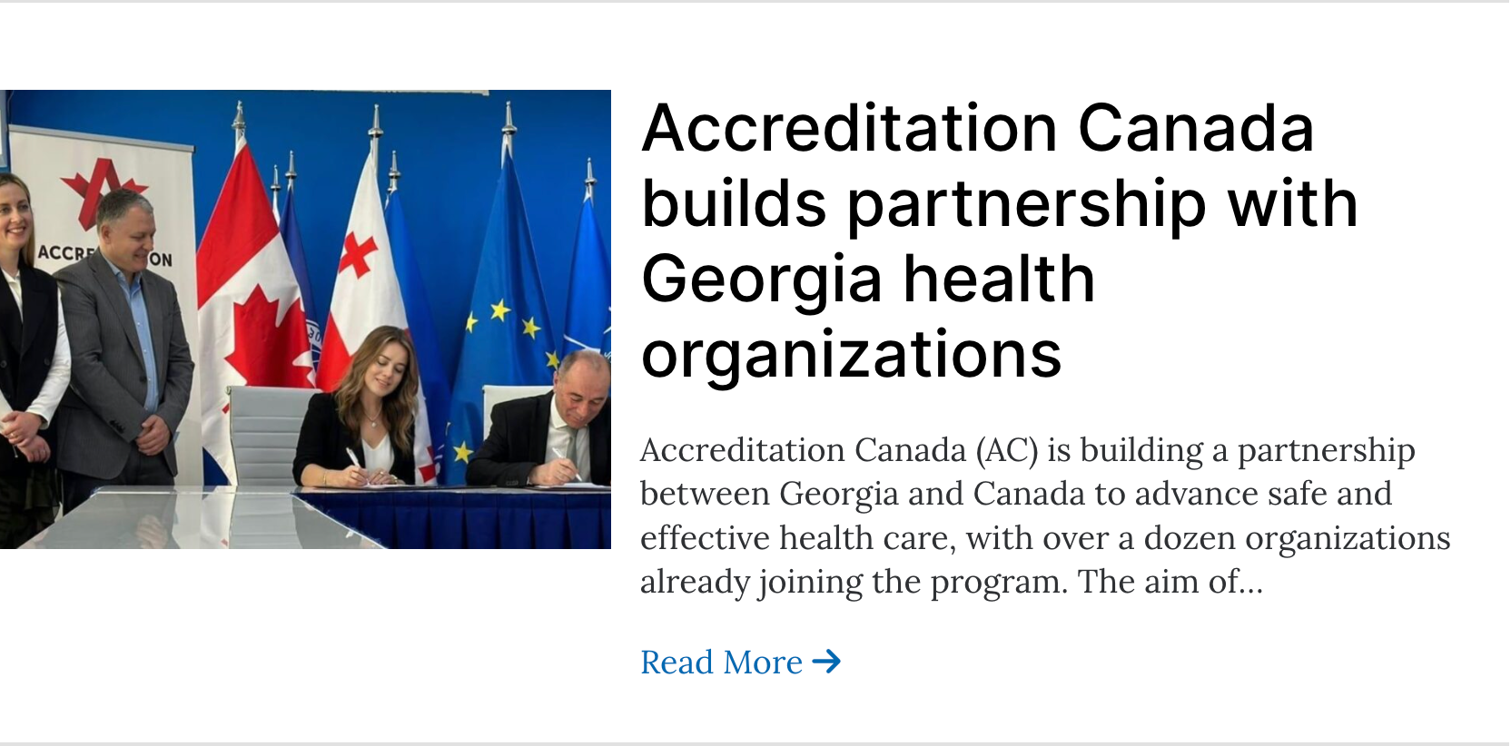 Accreditation Canada builds partnership with Georgia health organizations — read the announcement on accreditation.ca