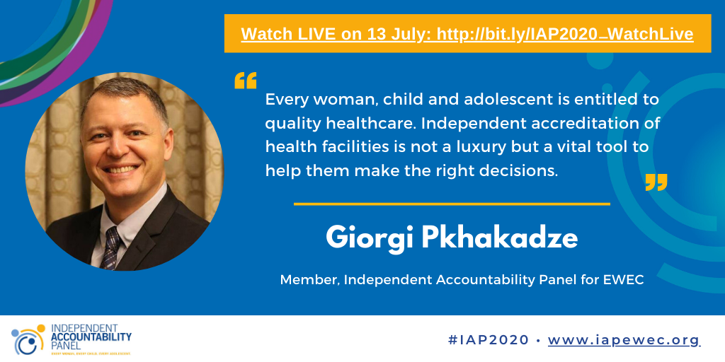 Giorgi Pkhakadze IAP member card — Every woman, child and adolescent is entitled to quality healthcare. Independent accreditation is not a luxury.